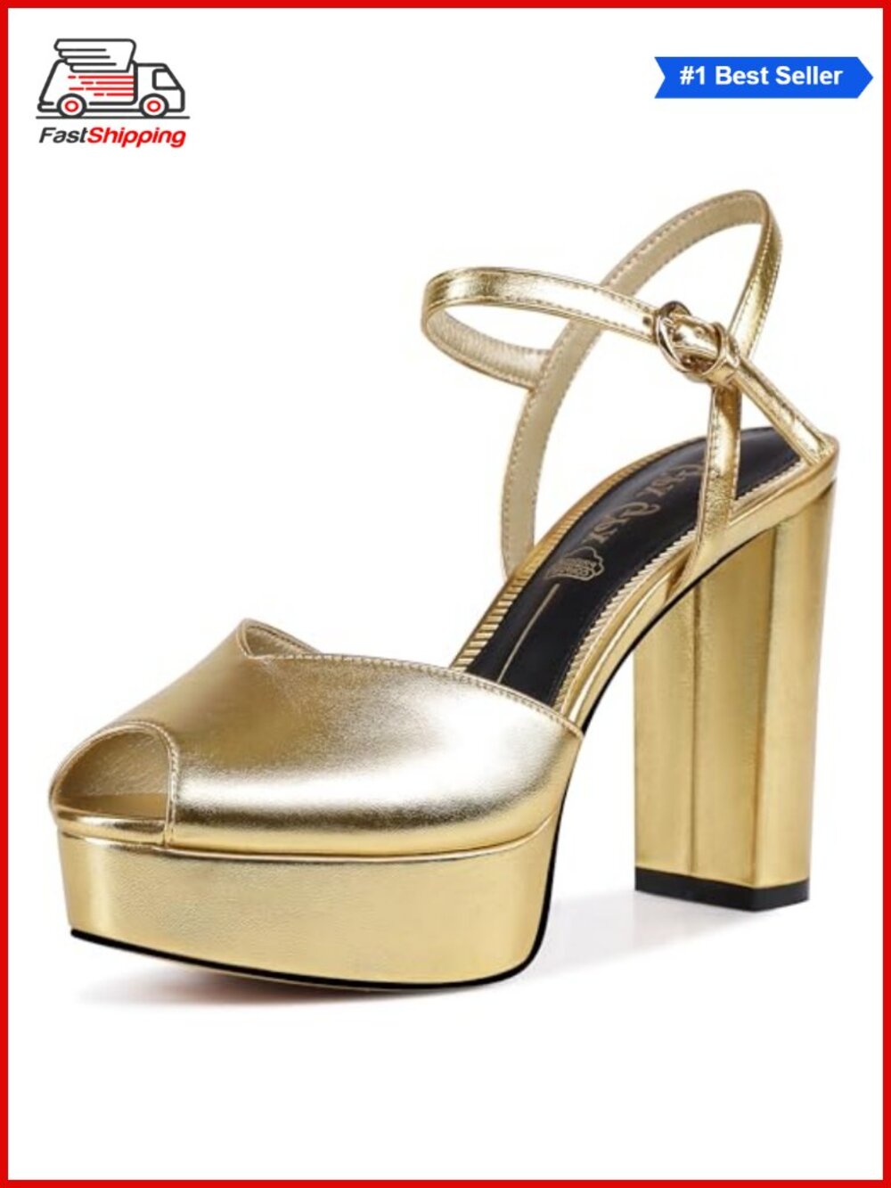 ✨ Platform Sandals Women High Heels Fish Mouth Open Toe Chunky Heel Ankle Strap